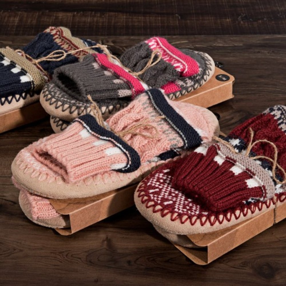 πJacquard Knit Blush Slipper Socks - Nordic Pattern π π Excellent Gift! π - Picture 4 of 6